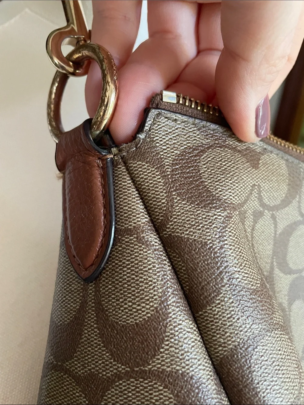 Coach C1523 Pennie Crossbody Shoulder Bag Signature Canvas Hobo Bag As Is - Picture 3 of 16